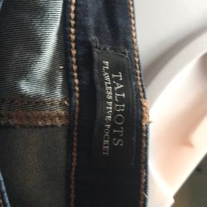 Talbots dark rinse five pocket straight jeans